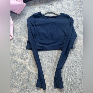 Cropped navy lululemon long sleeve